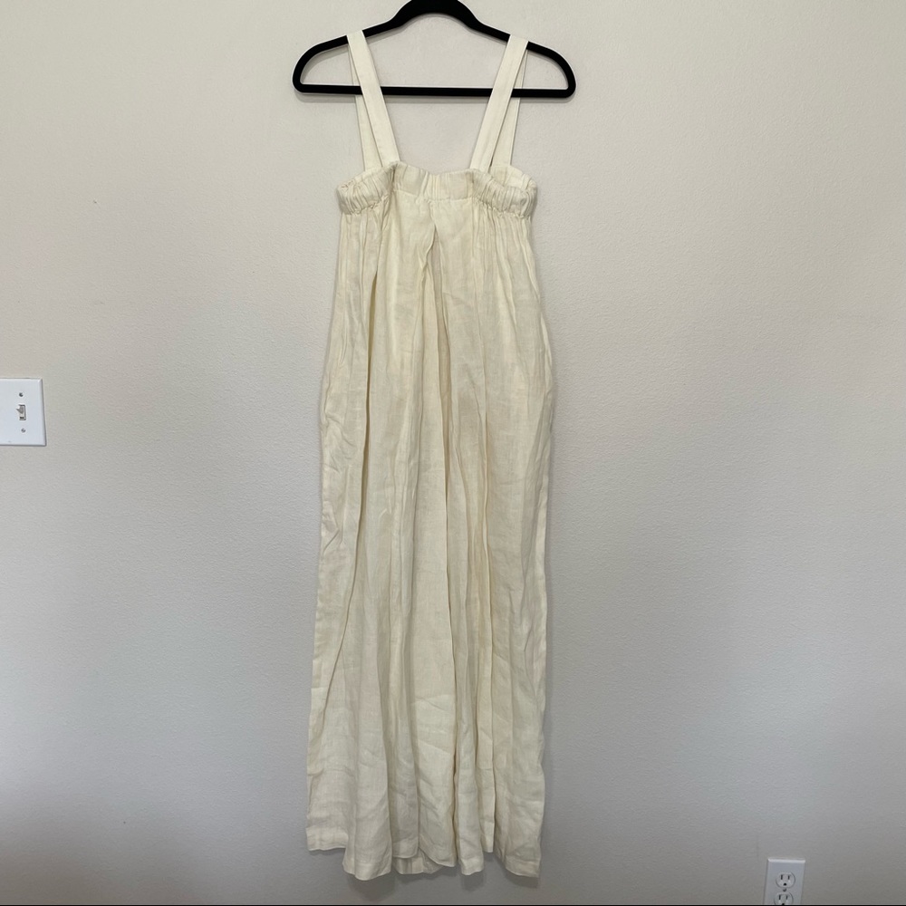 Nwot black crane cream wide leg jumpsuit womens sz.S 100% linen made in USA - Picture 6 of 7